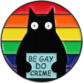 Duhový špendlík - Be gay kočka